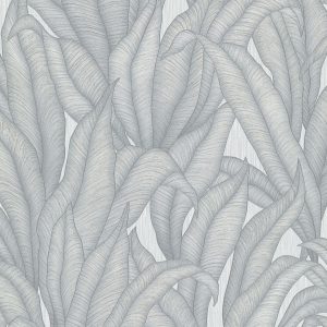 Тапет листа в сиво Fashion for Walls 4 — тропически мотив, модерен стил