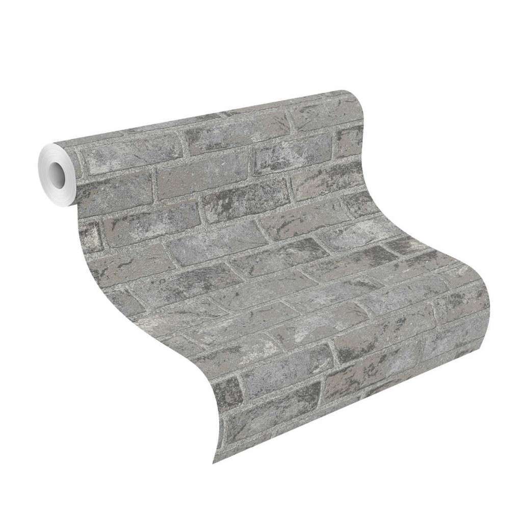 Ролка тапет 408010 антрацитно сиви тухли, германско производство, Bricks & Wood II