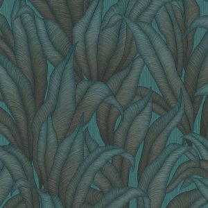 Тапет 10371-19 с тропически листа в зелен тюркоаз на флис основа, Fashion for Walls 4