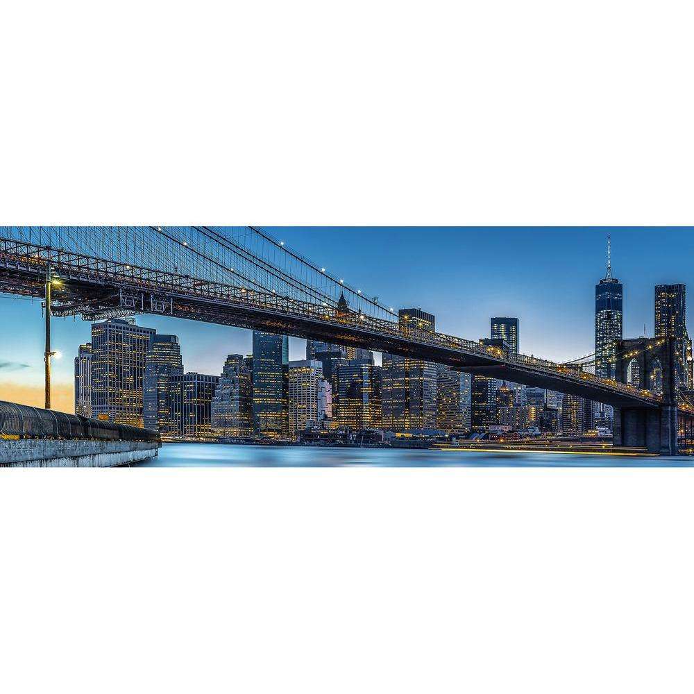 Фототапет „Blue Hour over New York“ 366×127 см., хоризонтален, нощен Ню Йорк в синьо.